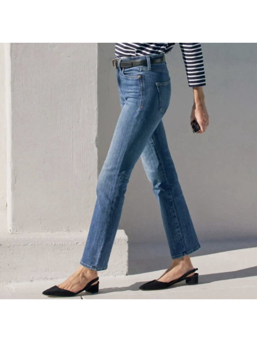 AYR The Pop Straight Leg Blue Jeans Mid-Rise Stretch Denim Medium Wash Size 28